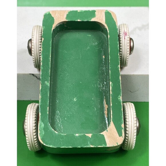 1970s Brio Distressed Wooden Train Trailer with Rubber Wheels - Picture 7 of 10